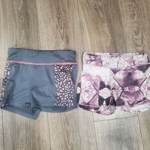 Girl Compression Shorts Size 12 Shorts Set Justice Gray and 90 Degrees Purple